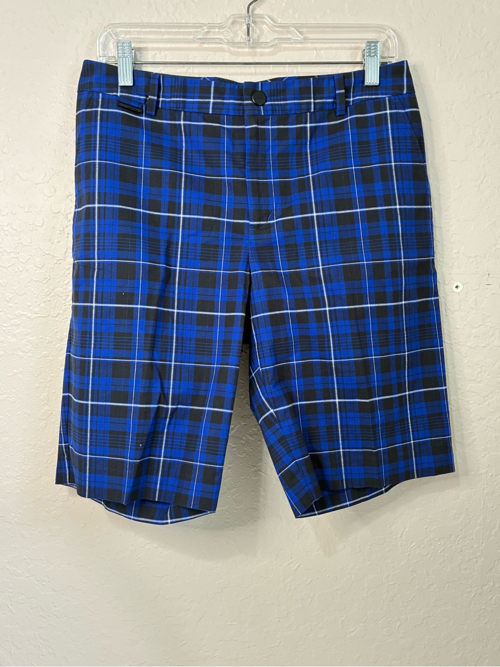 Lauren Ralph Lauren Active Shorts Womens 6 Blue Black Plaid Bermuda Golf Summer